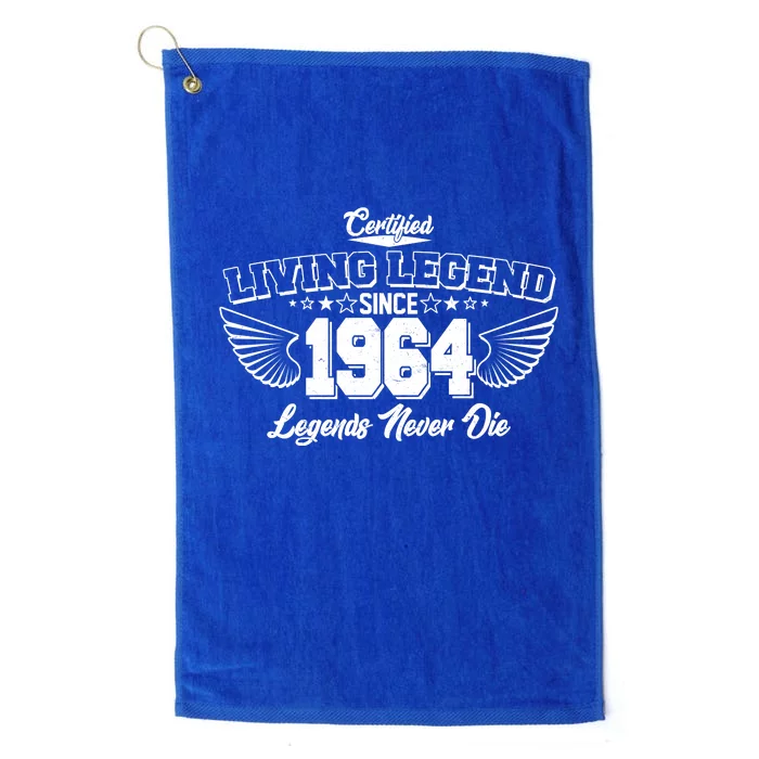 Certified Living Legend Since 1964 Legends Never Die 60th Birthday Wings Platinum Collection Golf Towel