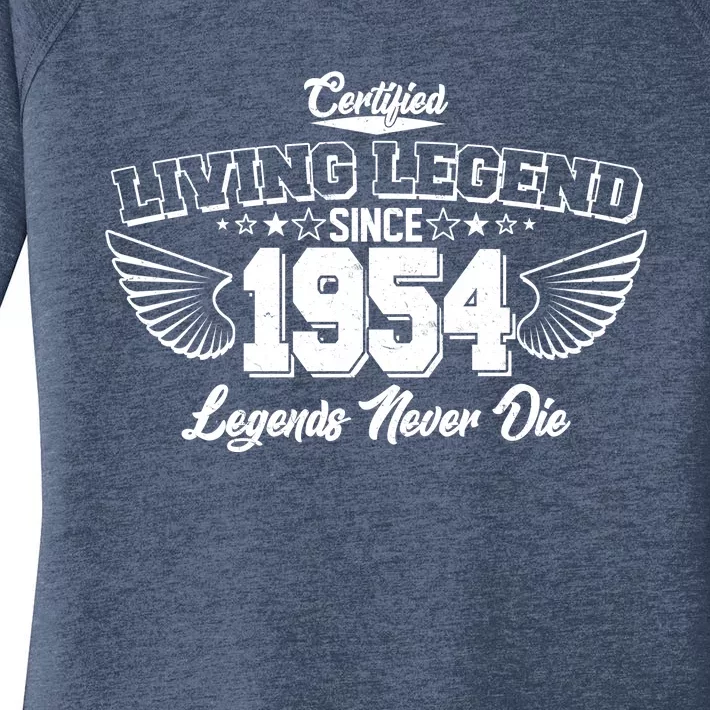 Certified Living Legend Since 1954 Legends Never Die 70th Birthday Wings Women's Perfect Tri Tunic Long Sleeve Shirt