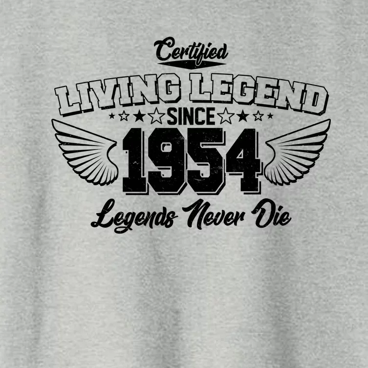 Certified Living Legend Since 1954 Legends Never Die 70th Birthday Wings Women's Crop Top Tee