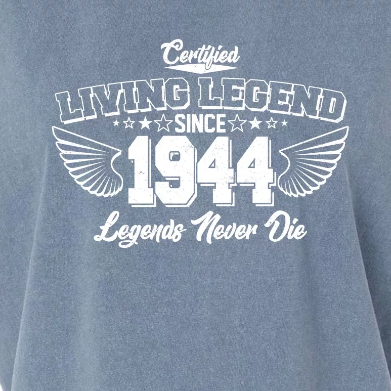 Certified Living Legend Since 1944 Legends Never Die 80th Birthday Wings Garment-Dyed Women's Muscle Tee