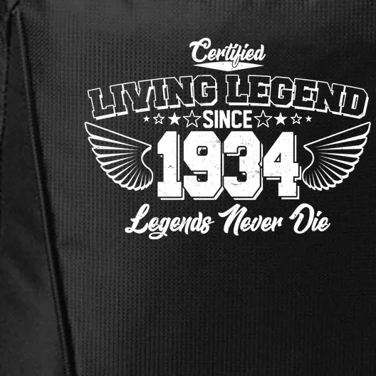 Certified Living Legend Since 1934 Legends Never Die 90th Birthday Wings City Backpack