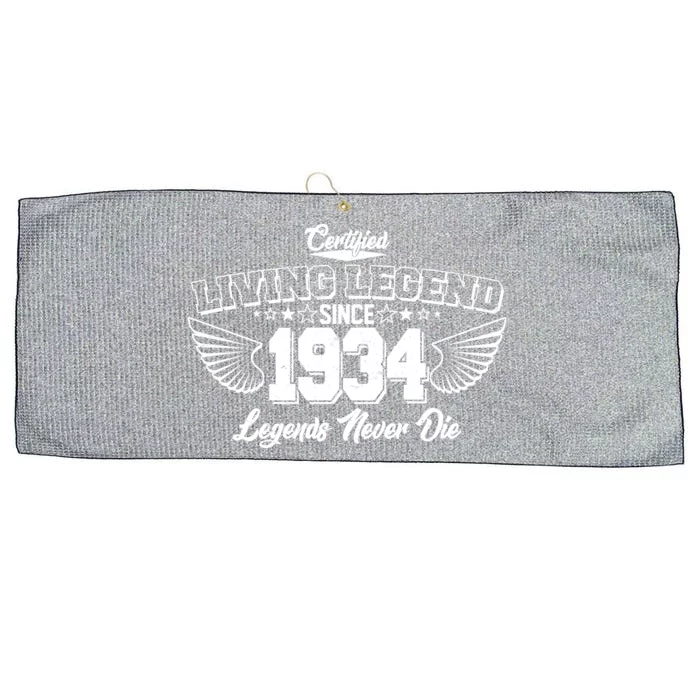 Certified Living Legend Since 1934 Legends Never Die 90th Birthday Wings Large Microfiber Waffle Golf Towel