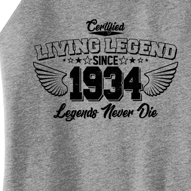 Certified Living Legend Since 1934 Legends Never Die 90th Birthday Wings Women’s Perfect Tri Rocker Tank