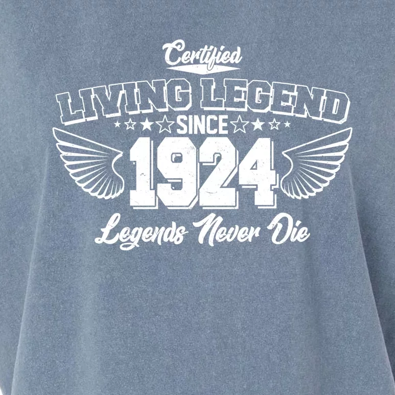 Certified Living Legend Since 1924 Legends Never Die 100th Birthday Wings Garment-Dyed Women's Muscle Tee