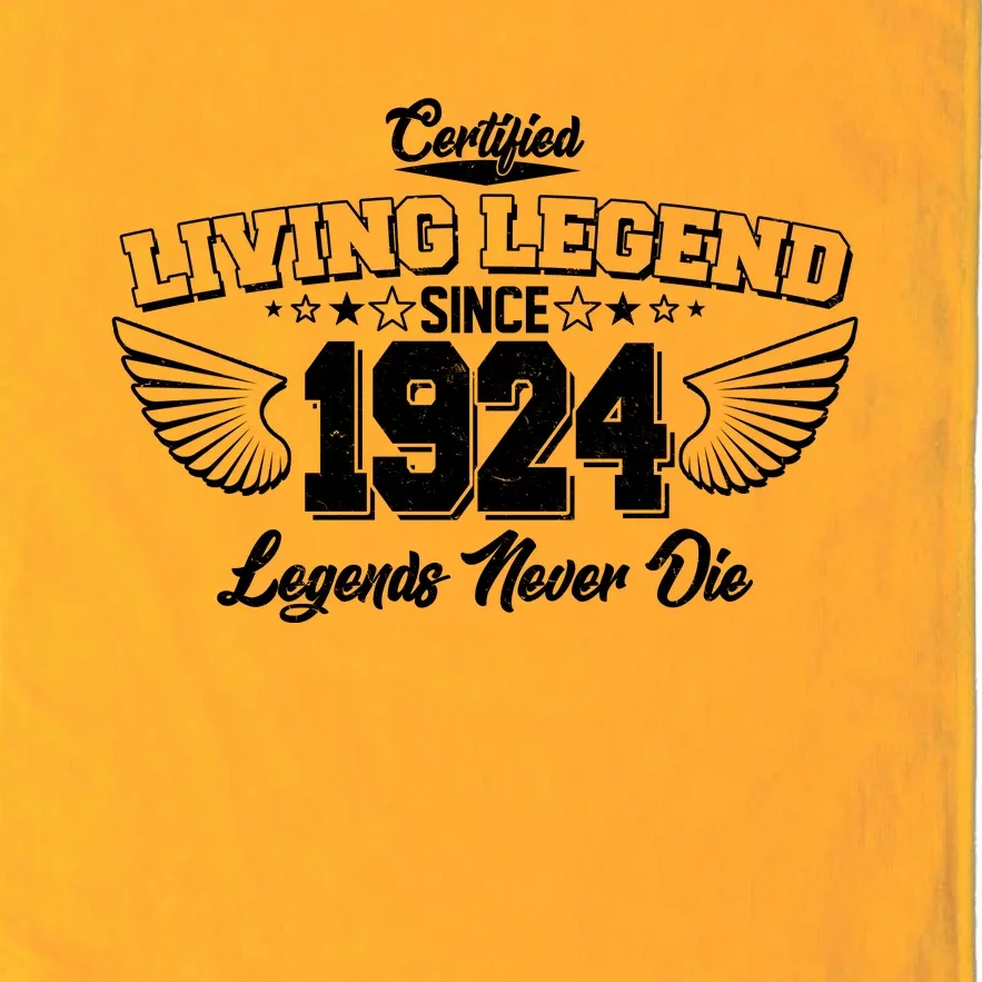 Certified Living Legend Since 1924 Legends Never Die 100th Birthday Wings Platinum Collection Golf Towel