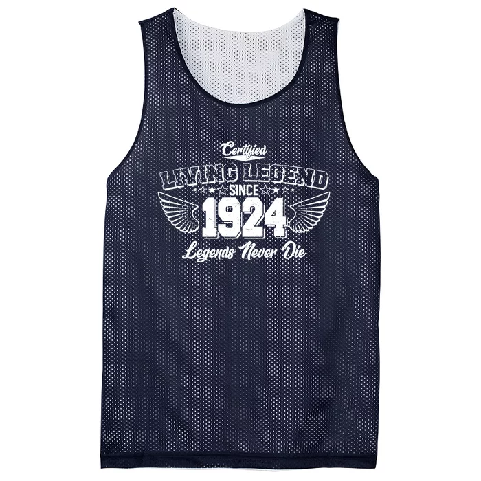 Certified Living Legend Since 1924 Legends Never Die 100th Birthday Wings Mesh Reversible Basketball Jersey Tank