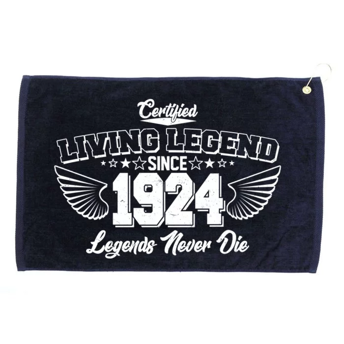 Certified Living Legend Since 1924 Legends Never Die 100th Birthday Wings Grommeted Golf Towel