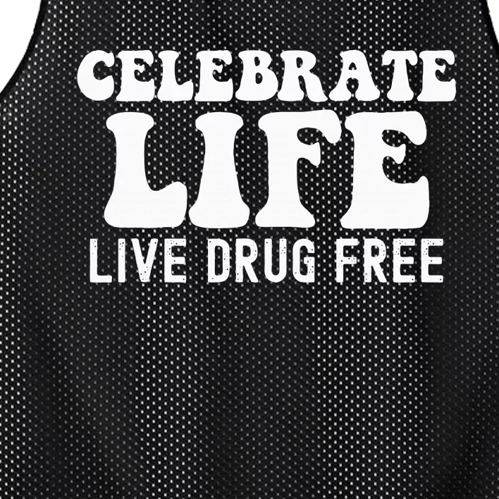 Celebrate Life Live Drug Free Red Band Week Awareness Mesh Reversible Basketball Jersey Tank