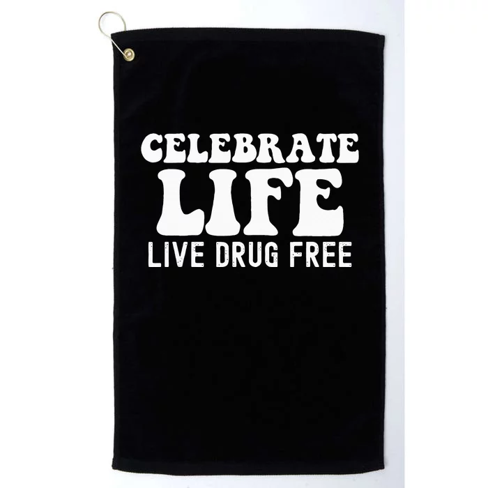 Celebrate Life Live Drug Free Red Band Week Awareness Platinum Collection Golf Towel