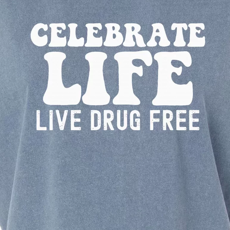 Celebrate Life Live Drug Free Red Band Week Awareness Garment-Dyed Women's Muscle Tee