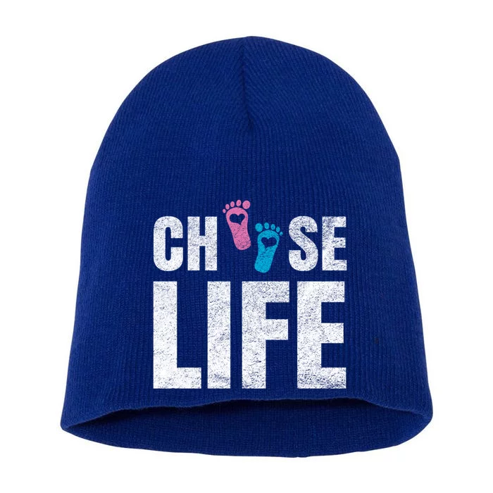 Choose Life Life Freedom Saying Mama Dad Foot Spures Gift Short Acrylic Beanie