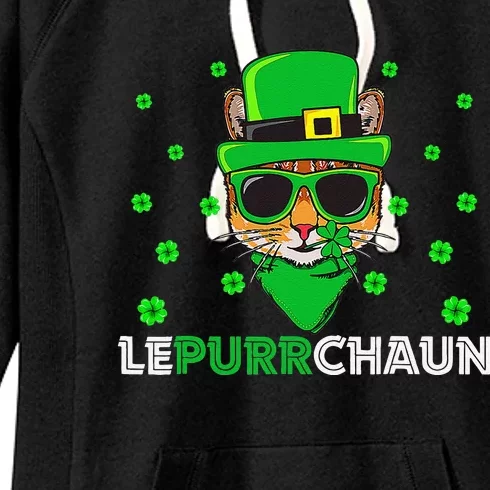 Cute Lepurrchaun Leprechaun Cat Lover Saint Patrick's Day Women's Fleece Hoodie