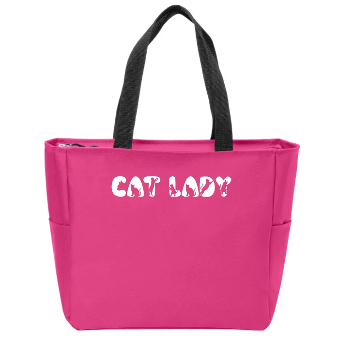 Cat Lovers Ladies Zip Tote Bag