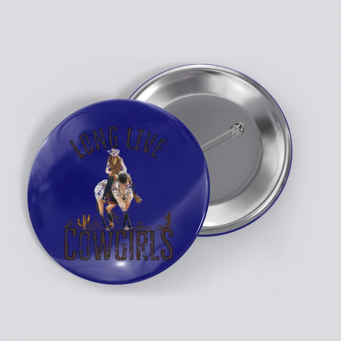 Cow Long Live Country Cool Wild West Funny Gift Button