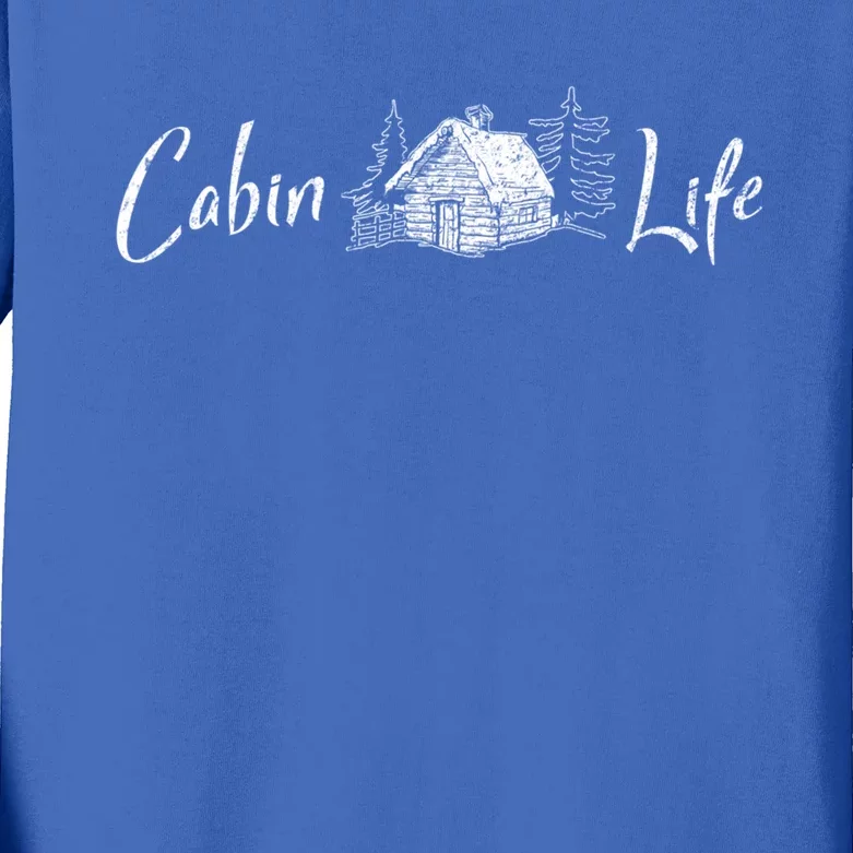 Cabin Life Log Cabin Gift Kids Long Sleeve Shirt