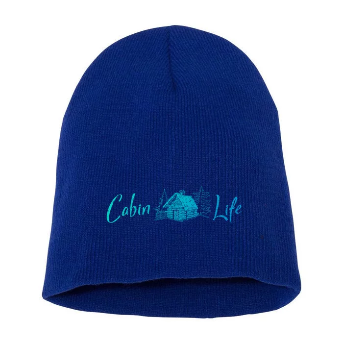 Cabin Life Log Cabin Gift Short Acrylic Beanie