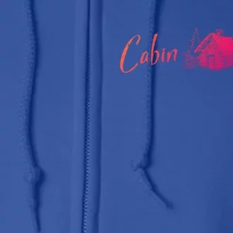 Cabin Life Log Cabin Gift Full Zip Hoodie