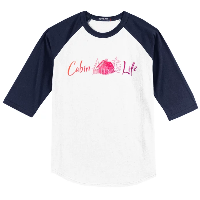 Cabin Life Log Cabin Gift Baseball Sleeve Shirt