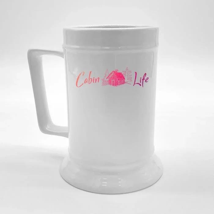 Cabin Life Log Cabin Gift Front & Back Beer Stein