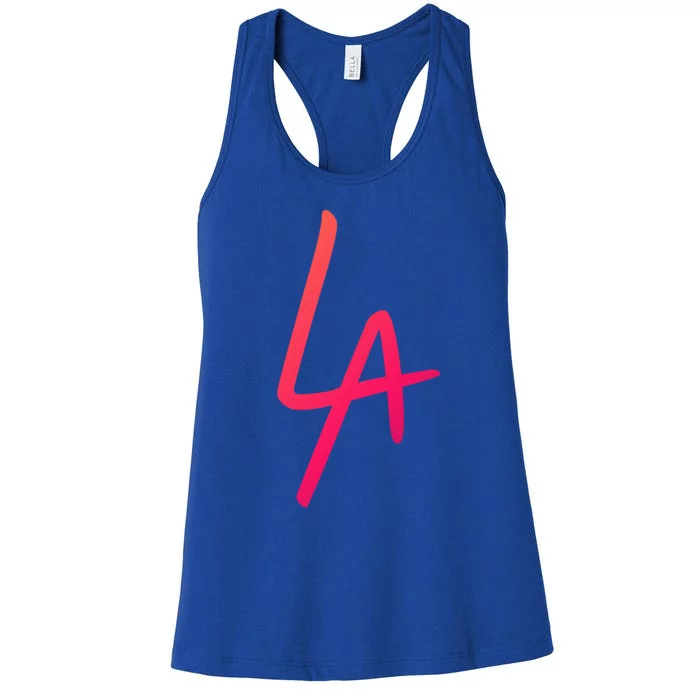 Cool La Letters Los Angeles Pride Trendy California Lovers Gift Women's Racerback Tank