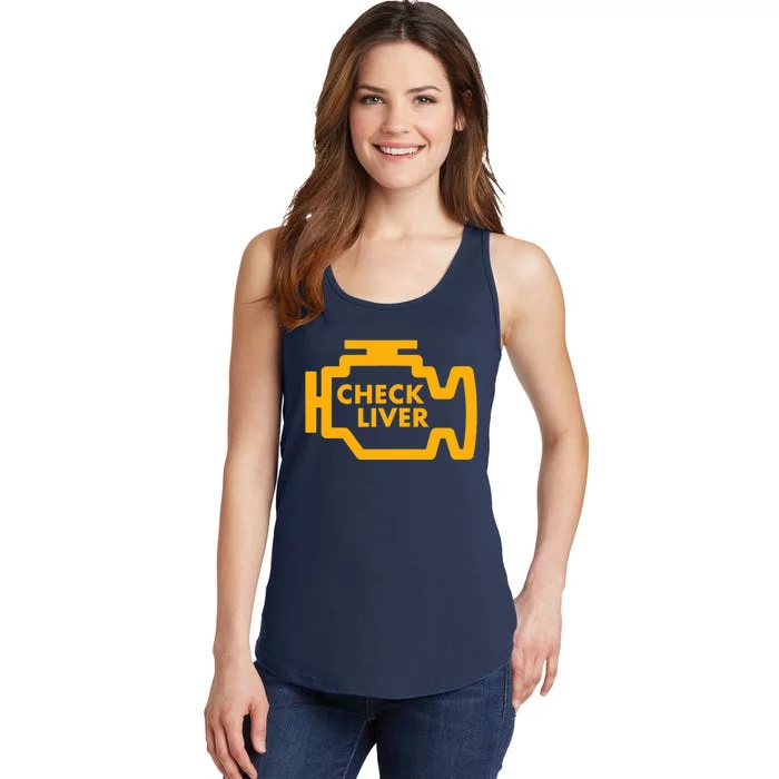 Check Liver Light Funny Drinking Tank Top Ladies Essential Tank