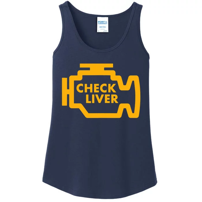 Check Liver Light Funny Drinking Tank Top Ladies Essential Tank