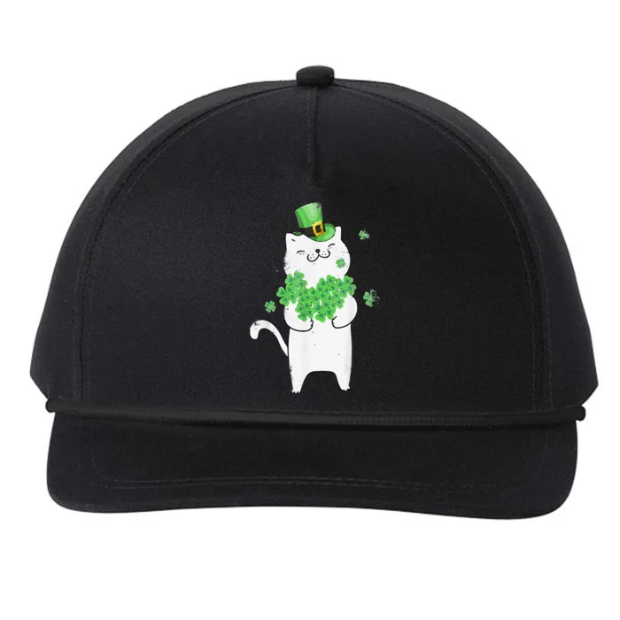 Cat Leprechaun Lover Shamrock St Patrick's Day Snapback Five-Panel Rope Hat