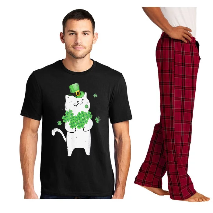 Cat Leprechaun Lover Shamrock St Patrick's Day Pajama Set