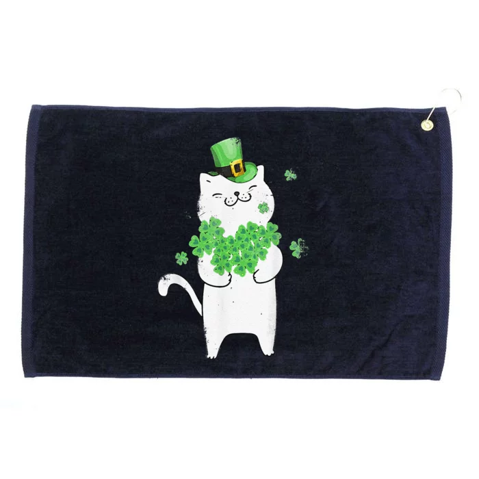 Cat Leprechaun Lover Shamrock St Patrick's Day Grommeted Golf Towel