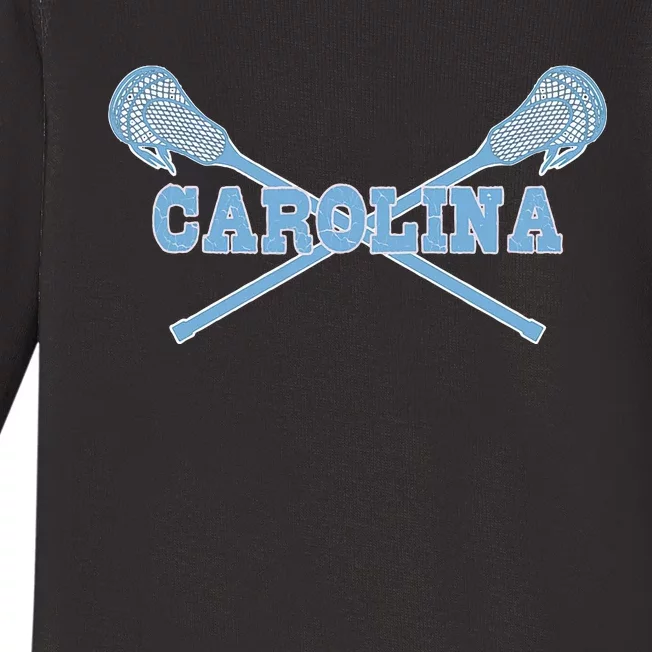 Carolina Lacrosse Lax Sticks Baby Long Sleeve Bodysuit