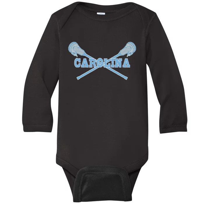 Carolina Lacrosse Lax Sticks Baby Long Sleeve Bodysuit