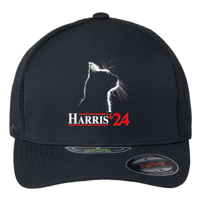 Cat Lady Ladies For Kamala Harris 2024 Flexfit Unipanel Trucker Cap