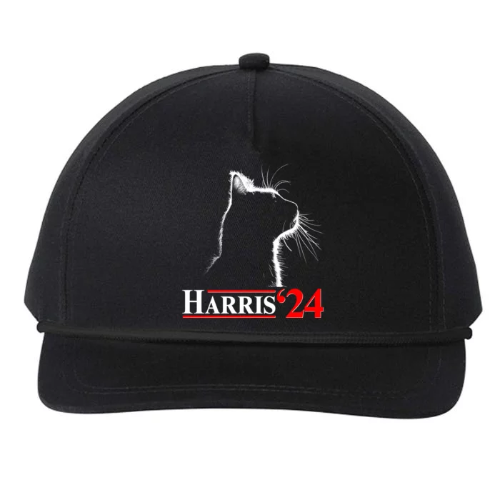 Cat Lady Ladies For Kamala Harris 2024 Snapback Five-Panel Rope Hat