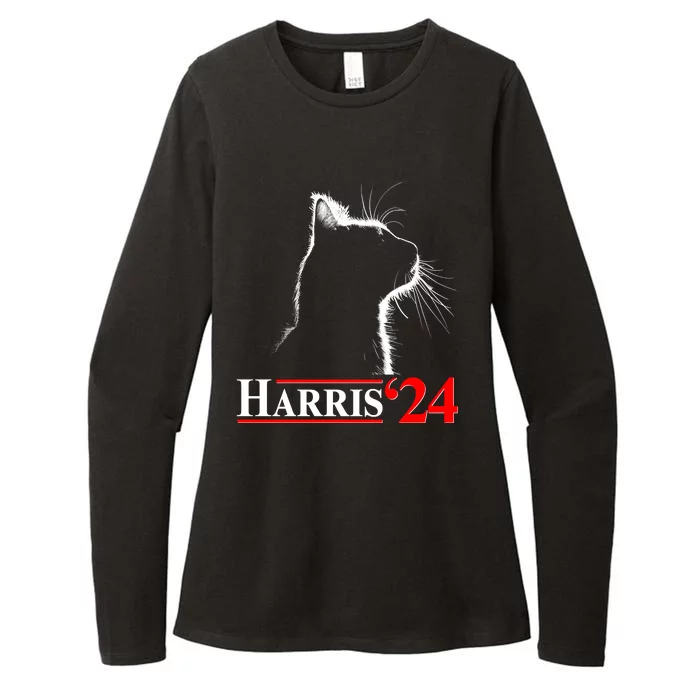 Cat Lady Ladies For Kamala Harris 2024 Womens CVC Long Sleeve Shirt