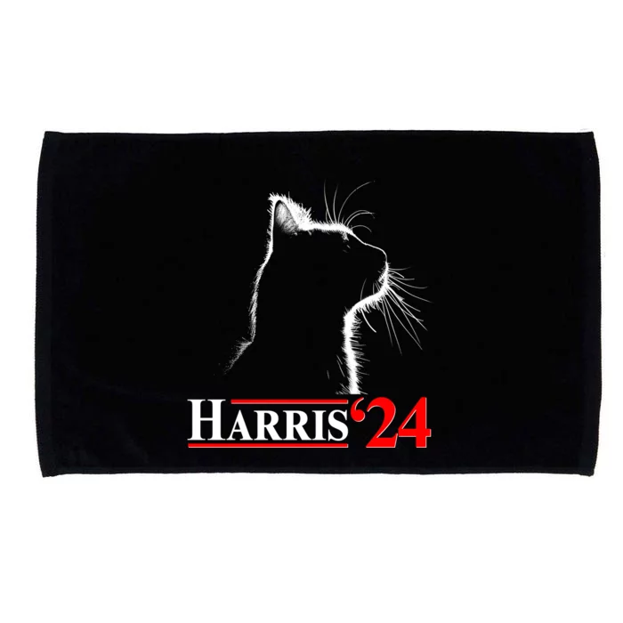 Cat Lady Ladies For Kamala Harris 2024 Microfiber Hand Towel