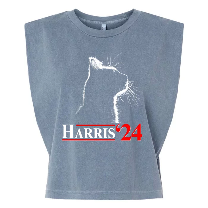 Cat Lady Ladies For Kamala Harris 2024 Garment-Dyed Women's Muscle Tee