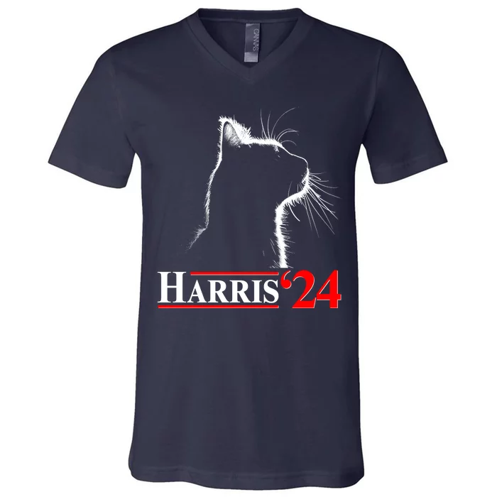 Cat Lady Ladies For Kamala Harris 2024 V-Neck T-Shirt