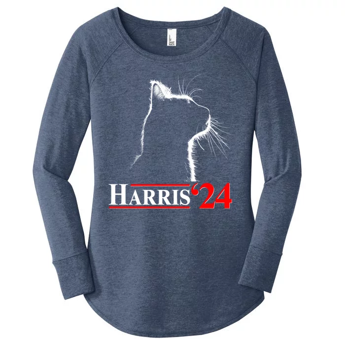 Cat Lady Ladies For Kamala Harris 2024 Women's Perfect Tri Tunic Long Sleeve Shirt