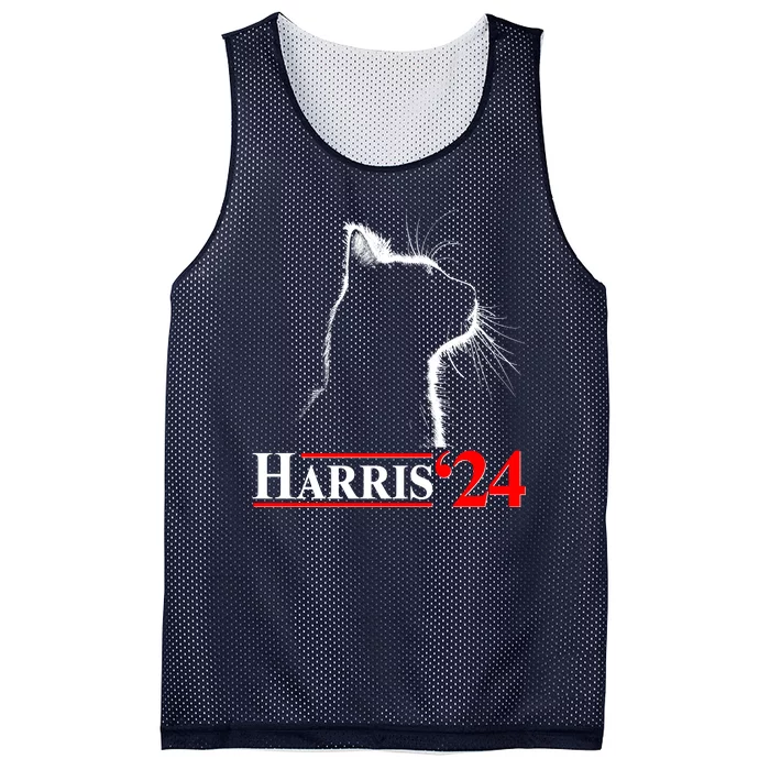 Cat Lady Ladies For Kamala Harris 2024 Mesh Reversible Basketball Jersey Tank