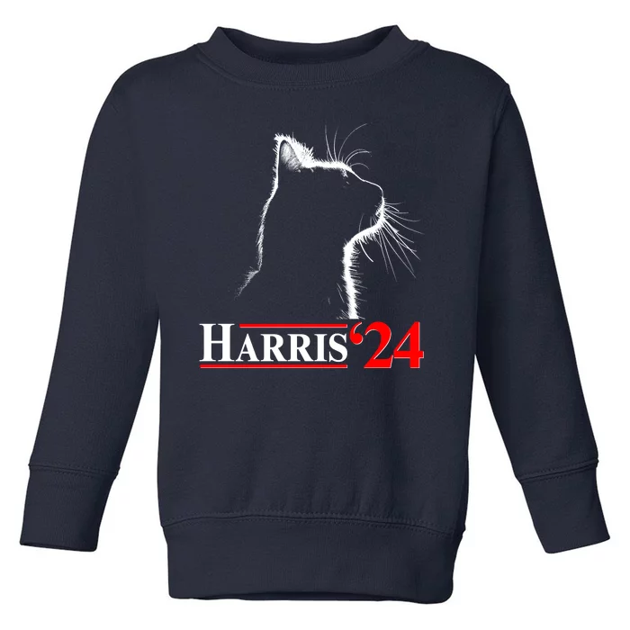 Cat Lady Ladies For Kamala Harris 2024 Toddler Sweatshirt