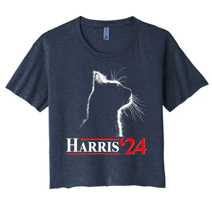 Cat Lady Ladies For Kamala Harris 2024 Women's Crop Top Tee