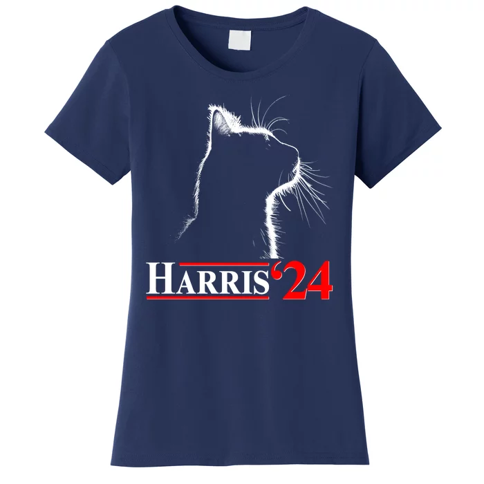 Cat Lady Ladies For Kamala Harris 2024 Women's T-Shirt