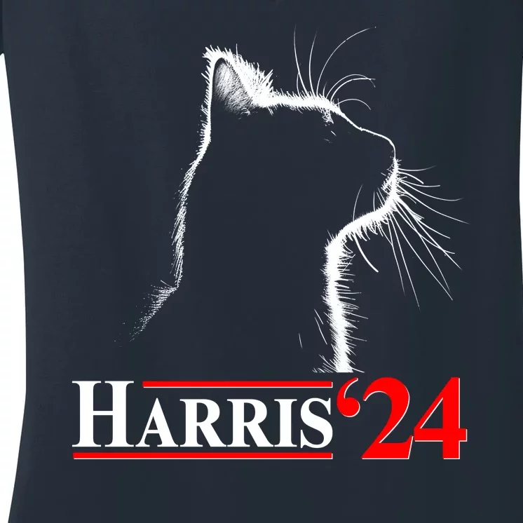 Cat Lady Ladies For Kamala Harris 2024 Women's V-Neck T-Shirt