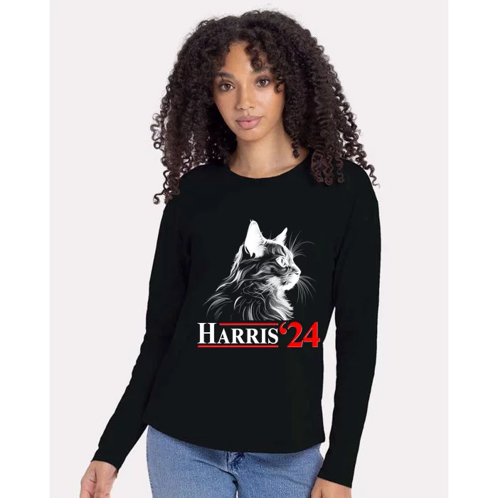 Cat Lady Ladies For Kamala Harris 2024 Womens Cotton Relaxed Long Sleeve T-Shirt