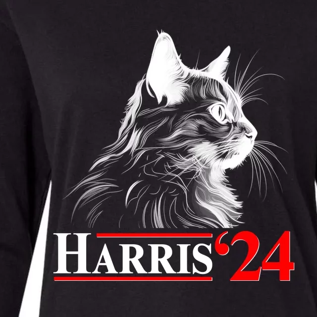 Cat Lady Ladies For Kamala Harris 2024 Womens Cotton Relaxed Long Sleeve T-Shirt