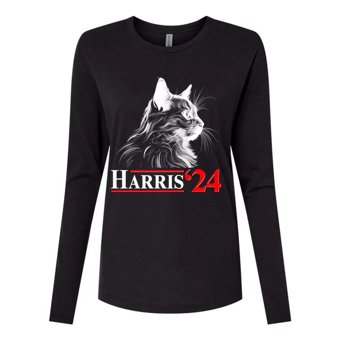 Cat Lady Ladies For Kamala Harris 2024 Womens Cotton Relaxed Long Sleeve T-Shirt