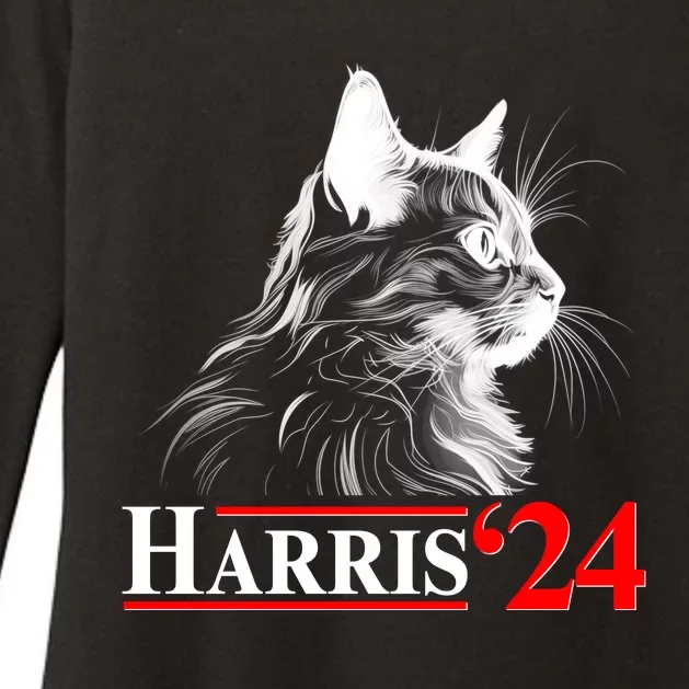 Cat Lady Ladies For Kamala Harris 2024 Womens CVC Long Sleeve Shirt