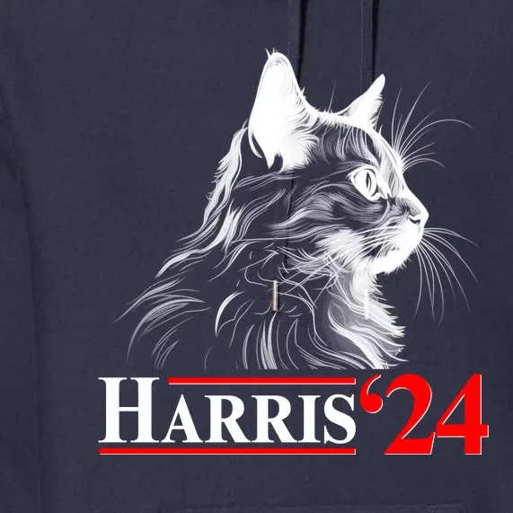 Cat Lady Ladies For Kamala Harris 2024 Premium Hoodie