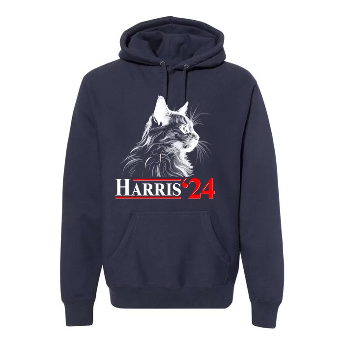 Cat Lady Ladies For Kamala Harris 2024 Premium Hoodie