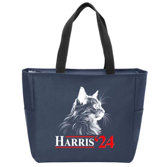 Cat Lady Ladies For Kamala Harris 2024 Zip Tote Bag